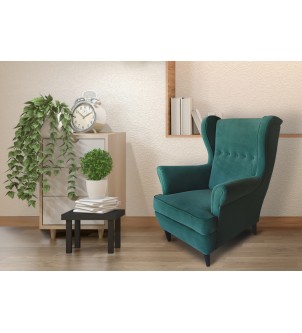 Designerski zielony fotel