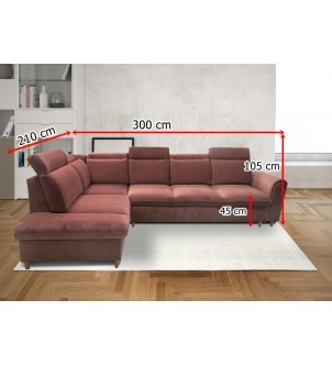Nowoczesna sofa narożna z funkcją spania