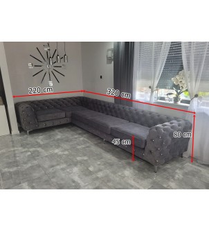 Ekskluzywna sofa narożna z brylantami
