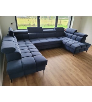 Sofa narożna tapicerowana w kształcie podkowy