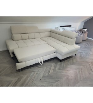 Biała designerska sofa z funkcją spania